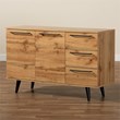 Allora Modern Oak Brown Finished Wood 3-Drawer Sideboard Buffet