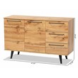 Allora Modern Oak Brown Finished Wood 3-Drawer Sideboard Buffet