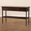 Allora 2-Drawer Wood and Metal Sideboard Server in Walnut Brown