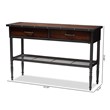Allora 2-Drawer Wood and Metal Sideboard Server in Walnut Brown
