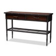 Allora 2-Drawer Wood and Metal Sideboard Server in Walnut Brown