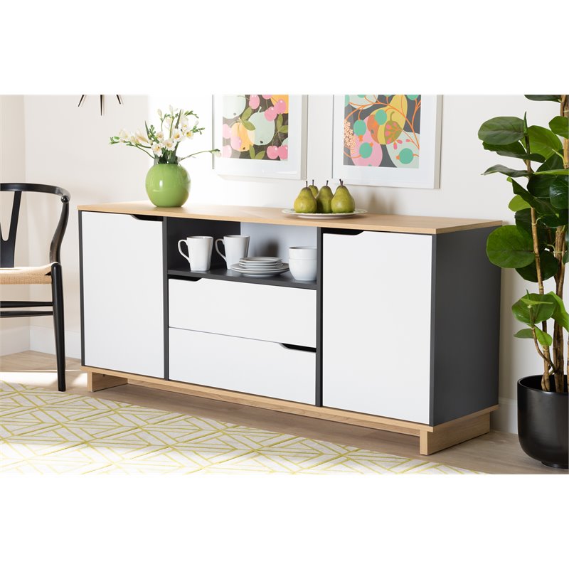 Allora Contemporary Multicolor 2-Door Wood Dining Room Sideboard