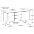 Allora Modern Solid Acacia Wood Sideboard Buffet in Golden Wheat