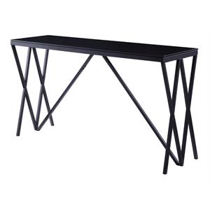 allora contemporary metal sofa table with geometric base in black