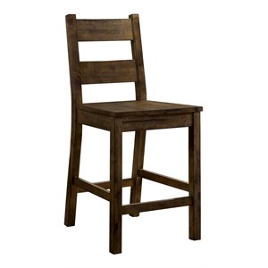 Allora Contemporary Solid Wood Counter Height Side Chair in Brown