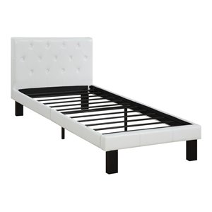 Allora Transitional Faux Leather Upholstered Full Bed in White