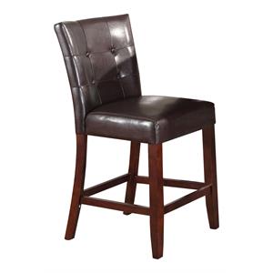 allora contemporary leather counter height chair in brown (set of 2)