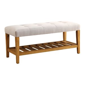 allora contemporary style wood bench in light gray and brown
