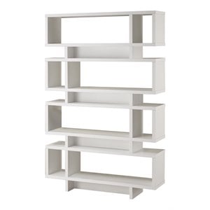 Allora Modern Wood Tremendous Bookcase with Open Shelves in White