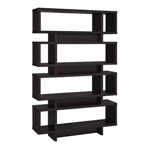 allora modern wood bookcase with open shelves in brown