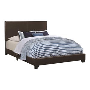 Allora Transitional Leather California King Platform Bed in Brown