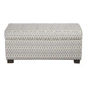 allora contemporary fabric and wood large ottoman in gray and cream