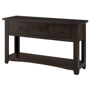Allora Modern Wood Console Table with 3 Drawers in Espresso Brown