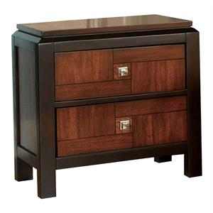 Allora Transitional Style Wood Nightstand in Walnut