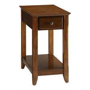 Allora Transitional Style Wood Smart Looking Side Table in Walnut