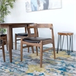 Allora 5-Piece Mid-Century Dining Set w/ 4 Pu Leather Dining Chairs in Black