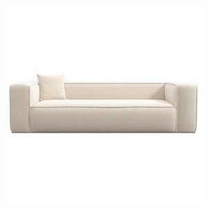 Allora Mid-Century Modern Tight Back French Boucle Fabric Sofa in Cream