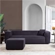 Allora Mid-Century Modern Tight Back French Boucle Fabric Sofa in Gray