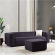 Allora Mid-Century Modern Tight Back French Boucle Fabric Sofa in Gray