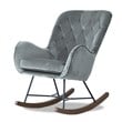 Allora Mid-Century Modern Tight Back Velvet Rocking Chair in Dark Grey