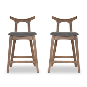allora mid-century design modern fabric counter stool in grey