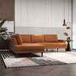 Allora Mid-Century L-Shaped Genuine Leather Left-Facing Sectional in Tan