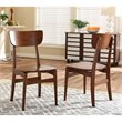 Allora Mid-Centurey Wood Dining Side Chair in Dark Walnut (Set of 2)