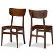 Allora Mid-Centurey Wood Dining Side Chair in Dark Walnut (Set of 2)