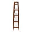 Allora Mid-Century Styled Rubber Wood Bookcase in Off White/Pecan