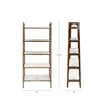 Allora Mid-Century Styled Rubber Wood Bookcase in Off White/Pecan