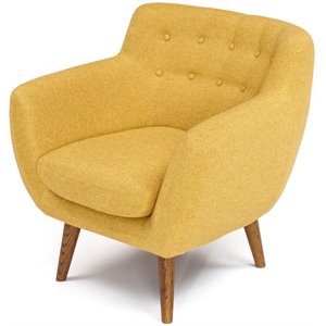allora mid-century modern tufted accent chair in sunset yellow