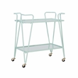 Allora Mid-Century Modern Metal and Mirorred Bar Cart in Mint Green