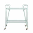 Allora Mid-Century Modern Metal and Mirorred Bar Cart in Mint Green