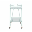 Allora Mid-Century Modern Metal and Mirorred Bar Cart in Mint Green
