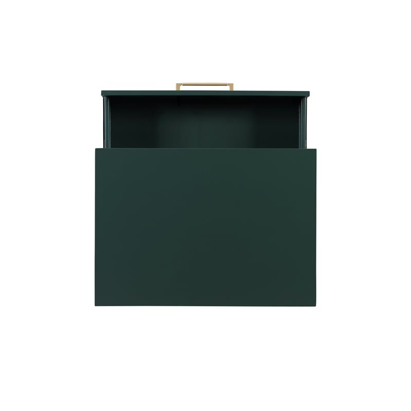 Allora Modern Two Drawer Wooden Nightstand with Two Drawers in Dark Green