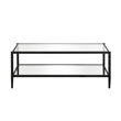 Allora Mid Century Metal Frame Coffee Table with Glass Top in Black/Bronze