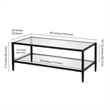 Allora Mid Century Metal Frame Coffee Table with Glass Top in Black/Bronze