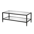 Allora Mid Century Metal Frame Coffee Table with Glass Top in Black/Bronze