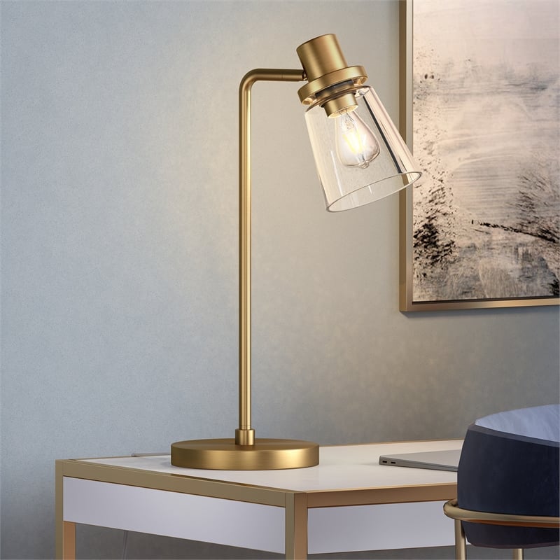 Allora Modern Metal Table Lamp in Brass Finish