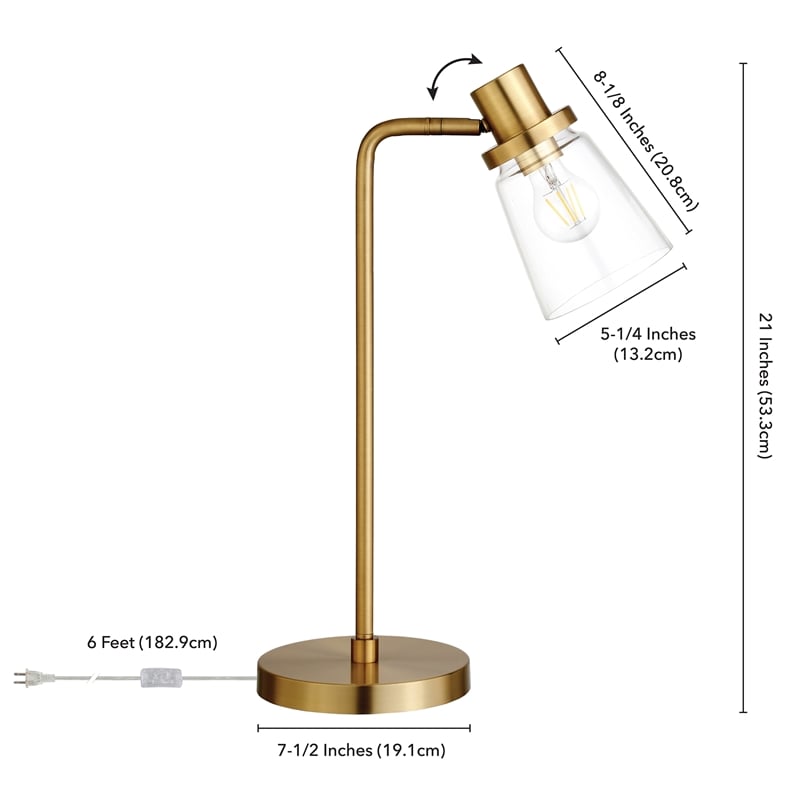 Allora Modern Metal Table Lamp in Brass Finish