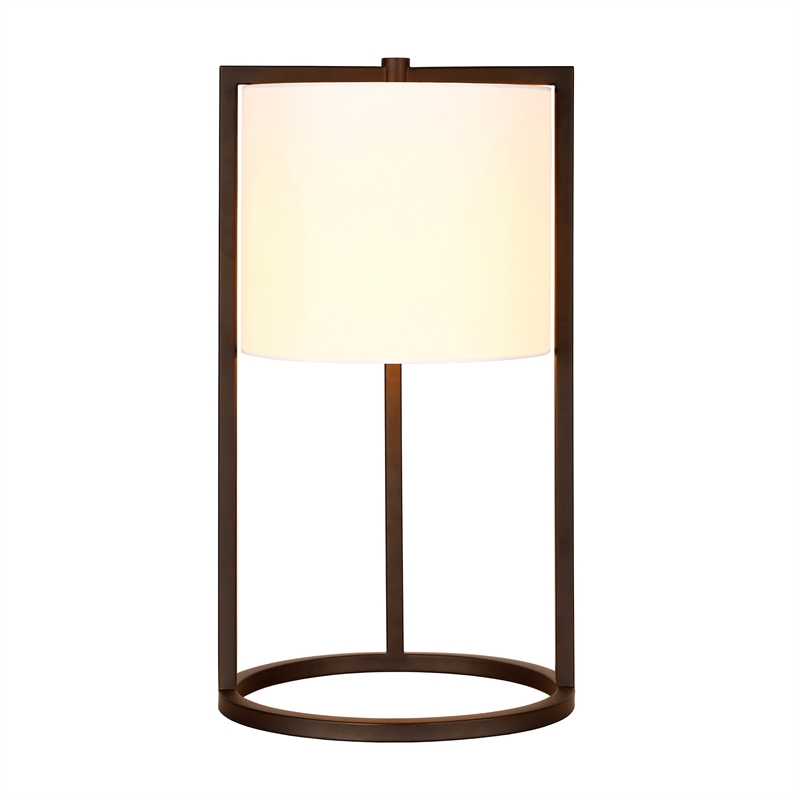 Allora Industrial Metal Asymetric Black and Bronze Table Lamp