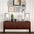Allora Industrial Metal Asymetric Black and Bronze Table Lamp