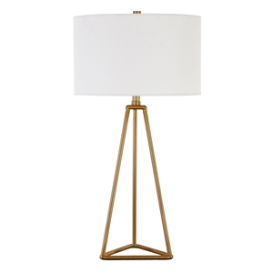 allora contemporary table lamp with drum shade in brass