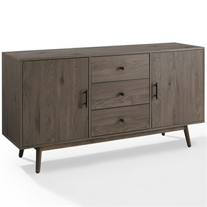 Allora Wooden Mid-Century Modern Styled Sideboard in Gray Finish