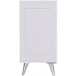 Allora Mid-Century 3 Drawer Nightstand in White and Chrome Finish