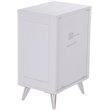 Allora Mid-Century 3 Drawer Nightstand in White and Chrome Finish