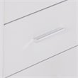 Allora Mid-Century 3 Drawer Nightstand in White and Chrome Finish