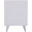 Allora Mid-Century 3 Drawer Nightstand in White and Chrome Finish