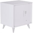 Allora Mid-Century 3 Drawer Nightstand in White and Chrome Finish