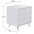 Allora Mid-Century 3 Drawer Nightstand in White and Chrome Finish